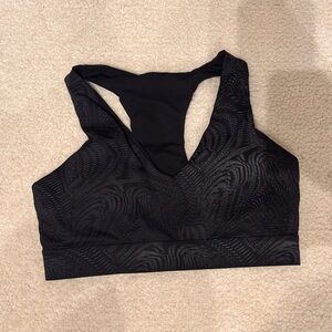 Fabletics Black Reflective Racerback Sports Bra
